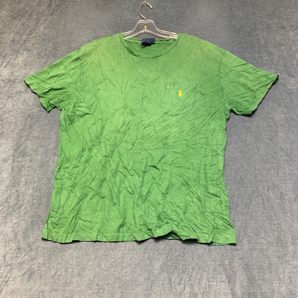 Polo By Ralph Lauren T Shirt Mens Large Green Cotton Chest Pocket Logo Pullover